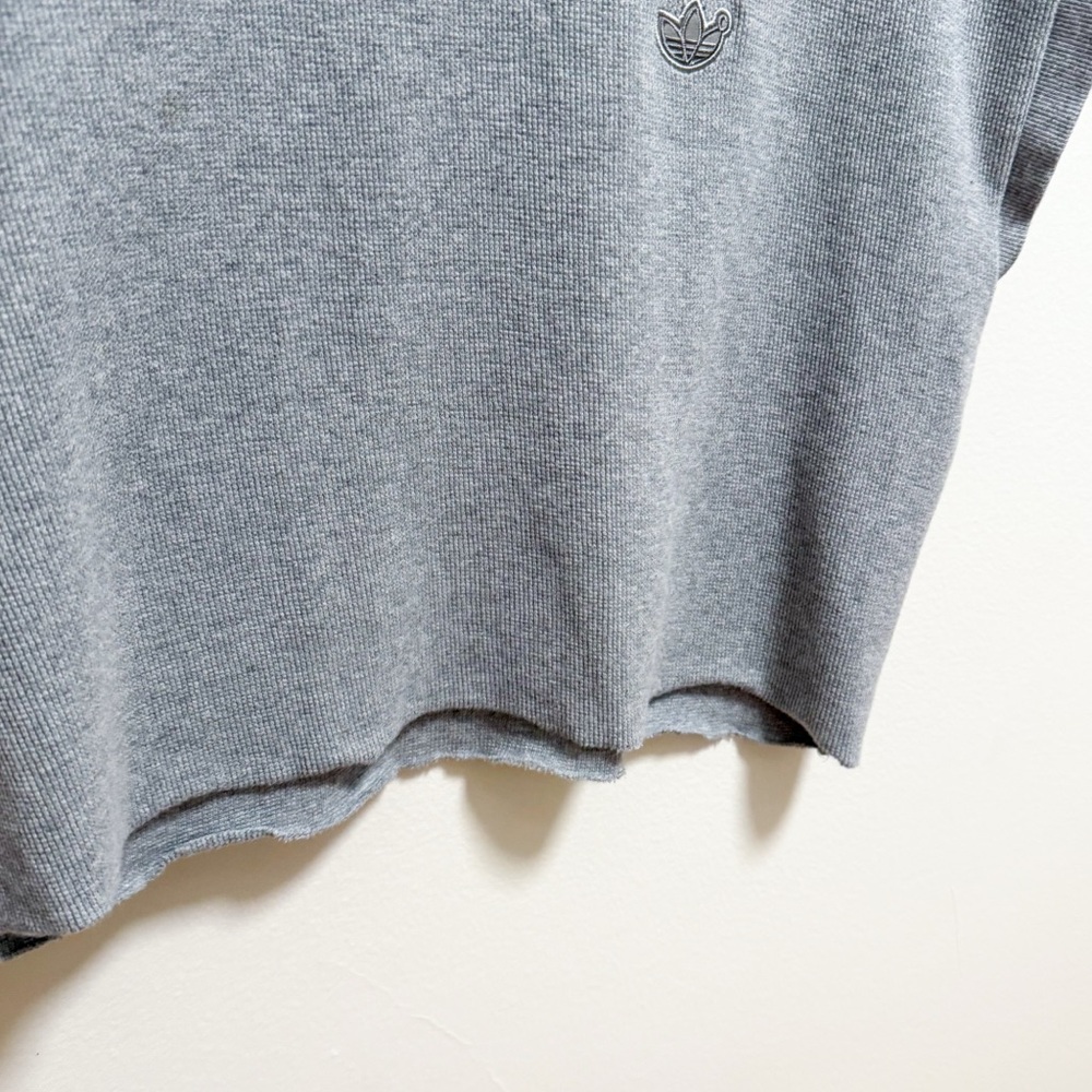 Adidas originals blue version waffle knit crop top dolphin hem shorts set gray M - Picture 6 of 16